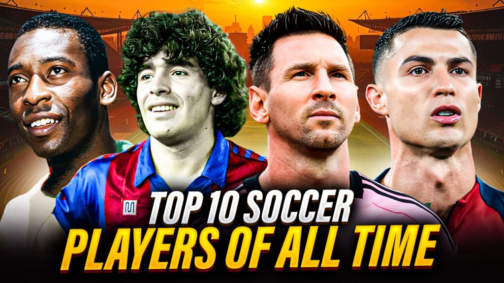 YouTube thumbnail: top 10 soccer players of all time
