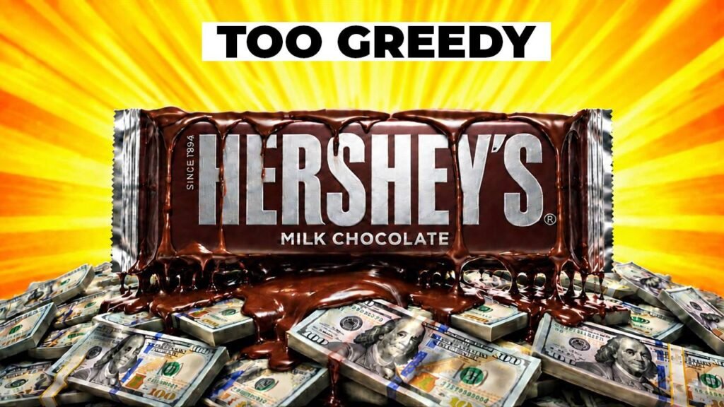 YouTube thumbnail: Hershey too greedy